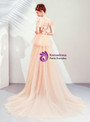 Shop 2019 Long & Short In Stock:Ship in 48 Hours Ready To Ship Champagne Tulle Appliques Prom Dress With Factory Price From Kemedress