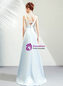 Shop 2019 Long & Short In Stock:Ship in 48 Hours Light Blue Mermaid Satin Appliques Prom Dress With Factory Price From Kemedress
