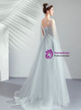 Shop 2019 Long & Short In Stock:Ship in 48 Hours Gray Tulle Appliques Backless Prom Dress With Factory Price From Kemedress