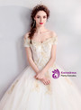 Shop 2019 Long & Short In Stock:Ship in 48 Hours White Off the Shoulder Tulle Appliques Wedding Dress With Factory Price From Kemedress