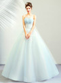 Shop 2019 Long & Short In Stock:Ship in 48 Hours Light Blue Tulle Appliques Wedding Dress With Factory Price From Kemedress