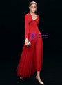 Shop 2019 Long & Short In Stock:Ship in 48 Hours Burgundy Strapless Long Sleeve Tulle Prom Dress With Factory Price From Kemedress