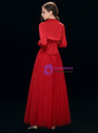 Shop 2019 Long & Short In Stock:Ship in 48 Hours Burgundy Strapless Long Sleeve Tulle Prom Dress With Factory Price From Kemedress