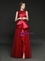 Shop 2019 Long & Short In Stock:Ship in 48 Hours Burgundy Tulle Satin Long Prom Dress With Factory Price From Kemedress