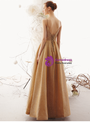 Shop 2019 Long & Short A-Line Champagne Gold Spaghetti Straps Long Prom Dress With Factory Price From Kemedress
