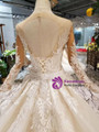 Shop 2019 Long & Short Champagne Tulle Sequins Appliques Long Sleeve Beading Wedding Dress With Removable Train With Factory Price From Kemedress