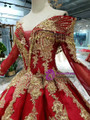 Shop 2019 Long & Short Red Ball Gown Gold Appliques Off The Shoulder Beading Wedding Dress With Factory Price From Kemedress