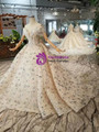 Shop 2019 Long & Short Champagne Ball Gown Sequins Off The Shoulder Beading Wedding Dress With Factory Price From Kemedress
