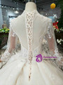 Shop 2019 Long & Short Marvelous Champagne Ball Gown Tulle Lace Appliques Long Sleeve Wedding Dress With Train With Factory Price From Kemedress