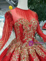 Shop 2019 Long & Short Red Ball Gown Sequins Gold Sequins Long Sleeve Floor Length Princess Dress With Factory Price From Kemedress