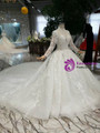 Shop 2019 Long & Short Ivory White Ball Gown Tulle Appliques High Neck Long Sleeve Wedding Dress With Factory Price From Kemedress