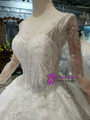 Shop 2019 Long & Short Ivory White Ball Gown Appliques Bateau Long Sleeve Floor Length Wedding Dress With Factory Price From Kemedress