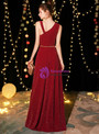 Shop 2019 Long & Short In Stock:Ship in 48 Hours Burgundy Sequins Asymmetrical Prom Dress With Side Split  With Factory Price From Kemedress