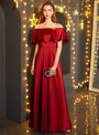 Shop 2019 Long & Short In Stock:Ship in 48 Hours Red Satin Prom Dress With Beading With Factory Price From Kemedress