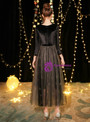 Shop 2019 Long & Short In Stock:Ship in 48 Hours Black Tulle Velvet Long Sleeve Prom Dress With Factory Price From Kemedress