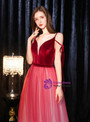 Shop 2019 Long & Short In Stock:Ship in 48 Hours Burgundy Tulle Spaghetti Straps Prom Dress With Factory Price From Kemedress