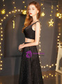 Shop 2019 Long & Short In Stock:Ship in 48 Hours Black Two Piece Sequins V-neck Prom Dress With Factory Price From Kemedress