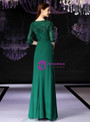 Shop 2019 Long & Short Simple Green Lace Sheath 3/4 Sleeve Long Mother Of The Bride Dress With Factory Price From Kemedress