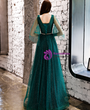 Shop 2019 Long & Short In Stock:Ship in 48 Hours Green Tulle V-neck Sequins Prom Dress With Factory Price From Kemedress
