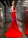 Shop 2019 Long & Short In Stock:Ship in 48 Hours Red Mermaid Lace V-neck Backless Prom Dress With Factory Price From Kemedress
