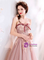 Shop 2019 Long & Short In Stock:Ship in 48 Hours Pink Tulle Sweetheart Long Prom Dress With Factory Price From Kemedress
