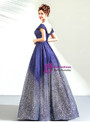 Shop 2019 Long & Short In Stock:Ship in 48 Hours Blue Silver Ball Gown Sequins Off The Shoulder Prom Dress With Factory Price From Kemedress