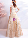 Shop 2019 Long & Short In Stock:Ship in 48 Hours Champagne Gold Off the Shoulder Prom Dress With Factory Price From Kemedress