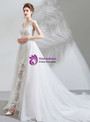 Shop 2019 Long & Short In Stock:Ship in 48 Hours White Tulle Appliques V-neck Appliques Wedding Dress With Factory Price From Kemedress
