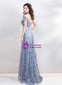 Shop 2019 Long & Short In Stock:Ship in 48 Hours Light Blue Lace Appliques Cap Sleeve Prom Dress With Factory Price From Kemedress