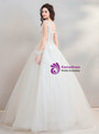 Shop 2019 Long & Short In Stock:Ship in 48 Hours Tulle V-neck Appliques Wedding Dress With Factory Price From Kemedress