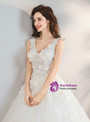 Shop 2019 Long & Short In Stock:Ship in 48 Hours Tulle V-neck Appliques Wedding Dress With Factory Price From Kemedress