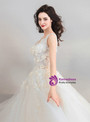 Shop 2019 Long & Short In Stock:Ship in 48 Hours Tulle V-neck Appliques Wedding Dress With Factory Price From Kemedress