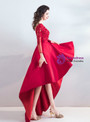 Shop 2019 Long & Short In Stock:Ship in 48 Hours Red Satin V-neck Long Sleeve Backless Prom Dress With Factory Price From Kemedress