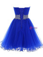 A-Line Royal Blue Sweetheart Pleats Homecoming Dress With Beading Sequins 