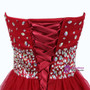 Sexy Red Tulle Sweetheart Homecoming Dress With Crystal Beading