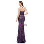 Purple Mermaid Sequins Scoop Sleeveless Floor Length Prom Dress