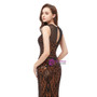 Brilliant Yellow Gold Mermaid Sequins Scoop Sleeveless Floor Length Prom Dress
