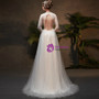 Princess Simple White Tulle Long Sleeve Backless Wedding Dress With Shawl