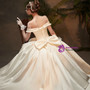Princess White Ball Gown Satin Off the Shoulder Wedding Dress With Bow