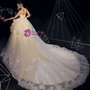Light Champagne Ball Gown Lace Tulle Sweetheart Appliqeus Wedding Dress