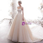 Dazzling Ball Gown Tulle Sequins Sweetheart Puff Sleeve Wedding Dress