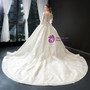 Stylish White Ball Gown Long Sleeve Tulle Appliques Wedding Dress 