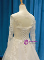 Ivory White Tulle Mermaid Appliques Beading Sequins Long Sleeve Wedding Dress