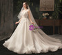 Light Champagne Ball Gown Tulle Sleeveless Spaghetti Straps Wedding Dress With Pearls