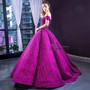 Wonderful Purple Ball Gown Off the Shoulder Haute Couture Prom Dress