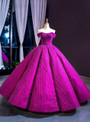 Wonderful Purple Ball Gown Off the Shoulder Haute Couture Prom Dress