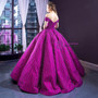 Wonderful Purple Ball Gown Off the Shoulder Haute Couture Prom Dress