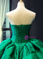 Brilliant Dark Green Ball Gown Satin Sweetheart Floor Length Prom Dress