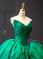 Brilliant Dark Green Ball Gown Satin Sweetheart Floor Length Prom Dress
