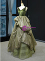 Green Ball Gown Sequins V-neck Backless Sleeveless Long Prom Dress